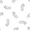 Grey line Baseball sock icon isolated seamless pattern on white background. Vector