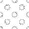 Grey line Bicycle brake disc icon isolated seamless pattern on white background. Vector