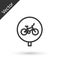 Grey line Bicycle icon isolated on white background. Bike race. Extreme sport. Sport equipment. Vector