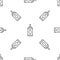 Grey line Bottle of shampoo icon isolated seamless pattern on white background. Vector Illustration