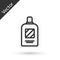 Grey line Bottle of shampoo icon isolated on white background. Vector Illustration