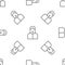Grey line Censor and freedom of speech concept icon isolated seamless pattern on white background. Media prisoner and