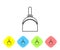 Grey line Dustpan icon isolated on white background. Cleaning scoop services. Set icons in color rhombus buttons. Vector