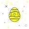 Grey line Easter egg icon  on white background. Happy Easter. Vector