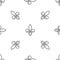 Grey line Fleur De Lys icon isolated seamless pattern on white background. Vector