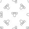 Grey line Groin guard for martial arts icon isolated seamless pattern on white background. Vector