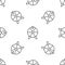 Grey line Lucky wheel icon isolated seamless pattern on white background. Vector