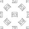 Grey line Plotter icon isolated seamless pattern on white background. Large format multifunction printer. Polygraphy