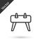 Grey line Pommel horse icon isolated on white background. Sports equipment for jumping and gymnastics. Vector