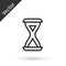 Grey line Sauna hourglass icon isolated on white background. Sauna timer. Vector