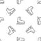 Grey line Skates icon isolated seamless pattern on white background. Ice skate shoes icon. Sport boots with blades