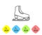 Grey line Skates icon isolated on white background. Ice skate shoes icon. Sport boots with blades. Set icons in color