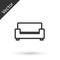 Grey line Sofa icon isolated on white background. Vector