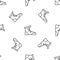 Grey line Sport boxing shoes icon isolated seamless pattern on white background. Wrestling shoes. Vector