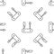 Grey line Swiss army knife icon isolated seamless pattern on white background. Multi-tool, multipurpose penknife