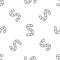 Grey line Worm icon isolated seamless pattern on white background. Fishing tackle. Vector