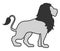 Grey lion, icon