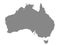 Grey Map of Australia on White Background