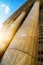 Grey marble column details on building