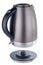 Grey matt painted stainless steel kettle on white background