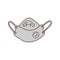 Grey medical face mask or respirator with breathing valve - isolated icon
