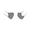 Grey medical mask icon for coronavirus pandemic protection. Covid19 protection icon