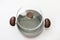 Grey metal cooking pot, teflon coated, on a white background, isolate