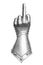 Grey Metal Finger Gauntlet.