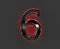 Grey metallic font with red glossy reflective outline - number 6 isolated on grey, 3D illustration of symbols