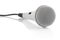 Grey metallic microphone with cable