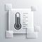 Grey Meteorology thermometer measuring icon isolated on grey background. Thermometer equipment showing hot or cold