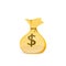 Grey money bag icon