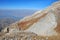 Grey mountain slopes in the Tien Shan in the background panorama