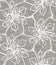 Grey neutral french woven linen texture background. Ecru greige printed floral textile fibre seamless pattern. Organic