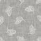 Grey neutral french woven linen texture background. Ecru greige printed leaf textile fibre seamless pattern. Organic