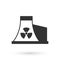 Grey Nuclear power plant icon isolated on white background. Energy industrial concept. Vector