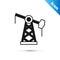 Grey Oil pump or pump jack icon isolated on white background. Oil rig. Vector