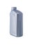 Grey one-litre bottle with engine oil, isolate, close-up