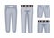 Grey Pant Long and Short fashion collection set illustration vector