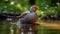 Grey Partridge bathing in the river