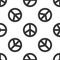 Grey Peace icon isolated seamless pattern on white background. Hippie symbol of peace. Vector Illustration