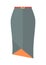 Grey Pencil Skirt With Belt Flat Vector Icon