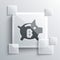 Grey Piggy bank bitcoin icon isolated on grey background. Icon saving or accumulation of money, investment. Square glass