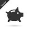 Grey Piggy bank icon isolated on white background. Icon saving or accumulation of money, investment. Vector.