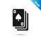 Grey Playing cards icon isolated on white background. Casino gambling. Vector