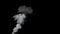 grey pollute smoke emission from coal power plant on black, isolated - industrial 3D rendering