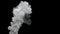 grey pollution smoke emission from nuclear power plant on black, isolated - industrial 3D rendering