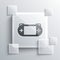 Grey Portable video game console icon isolated on grey background. Gamepad sign. Gaming concept. Square glass panels