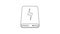 Grey Power bank line icon on white background. Portable charging device. 4K Video motion graphic animation