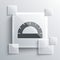 Grey Protractor grid for measuring degrees icon isolated on grey background. Tilt angle meter. Measuring tool. Geometric